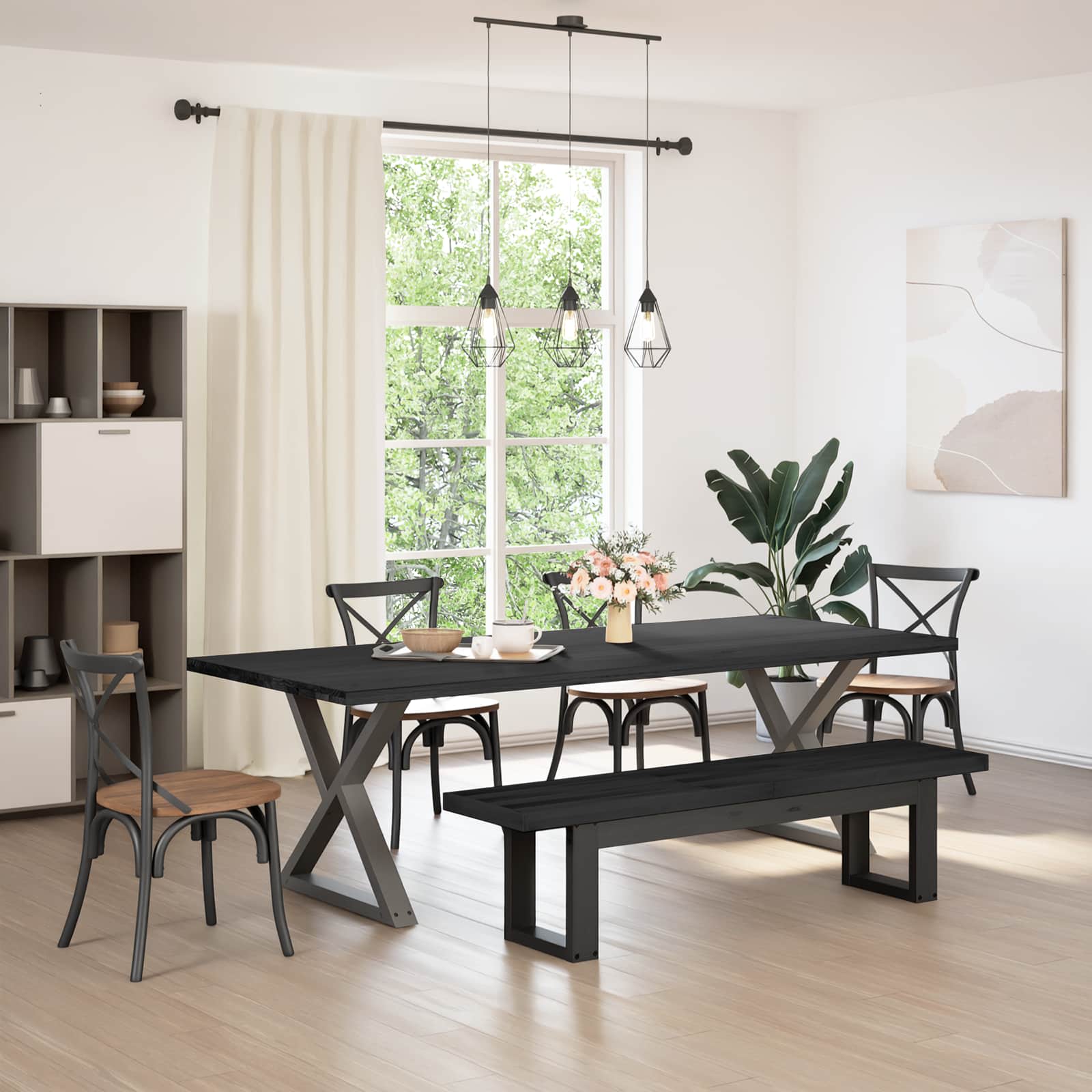 Klupa za blagovanje NOAIN 160 x 41 x 45 cm Masivna borovina