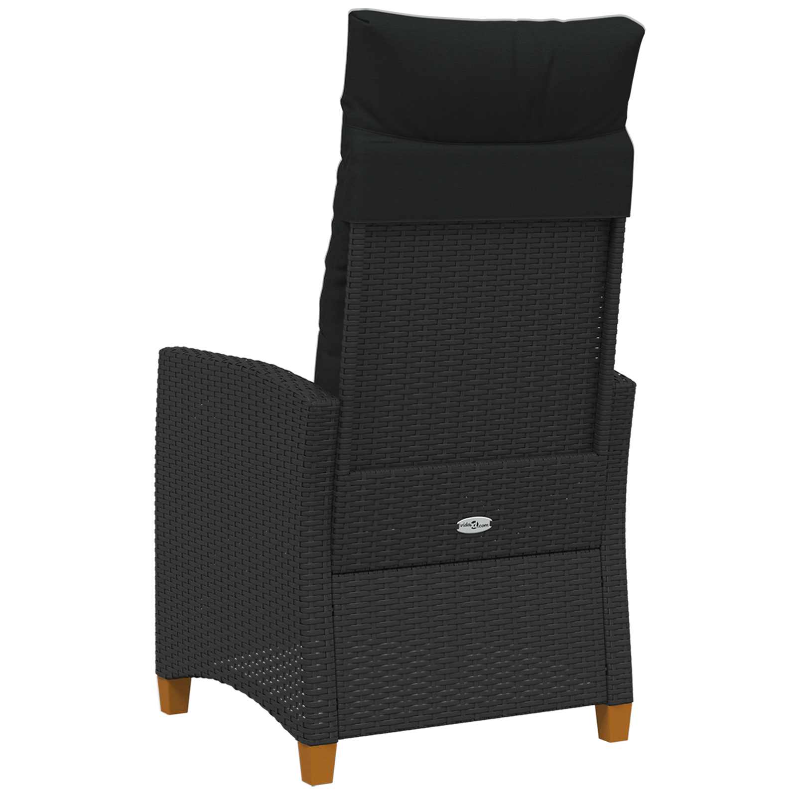Fotelja za ležanje s pločom za čaj Crna 62 x 64 x 112 cm