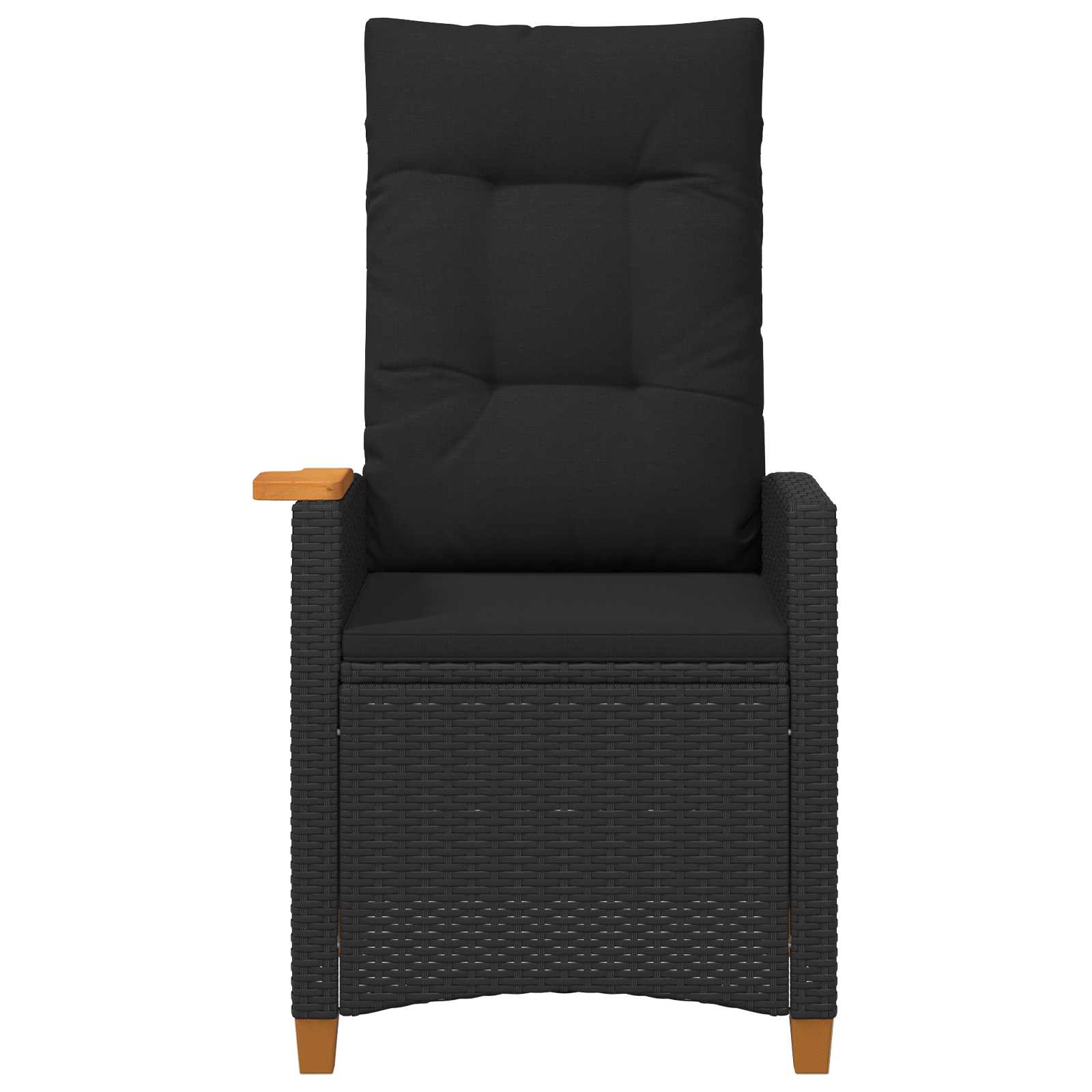Fotelja za ležanje s pločom za čaj Crna 62 x 64 x 112 cm