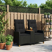 Rekreativna klupa s stolom Crna 126 x 65 x 112 cm poliratan