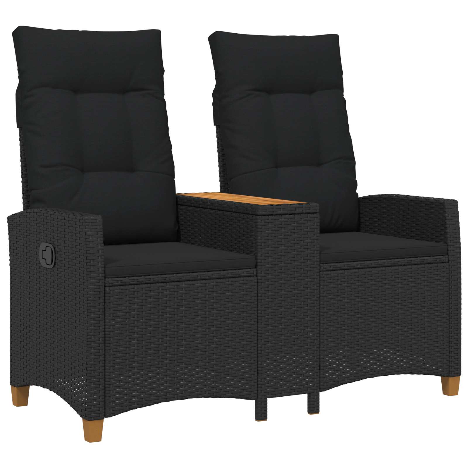 Rekreativna klupa s stolom Crna 126 x 65 x 112 cm poliratan