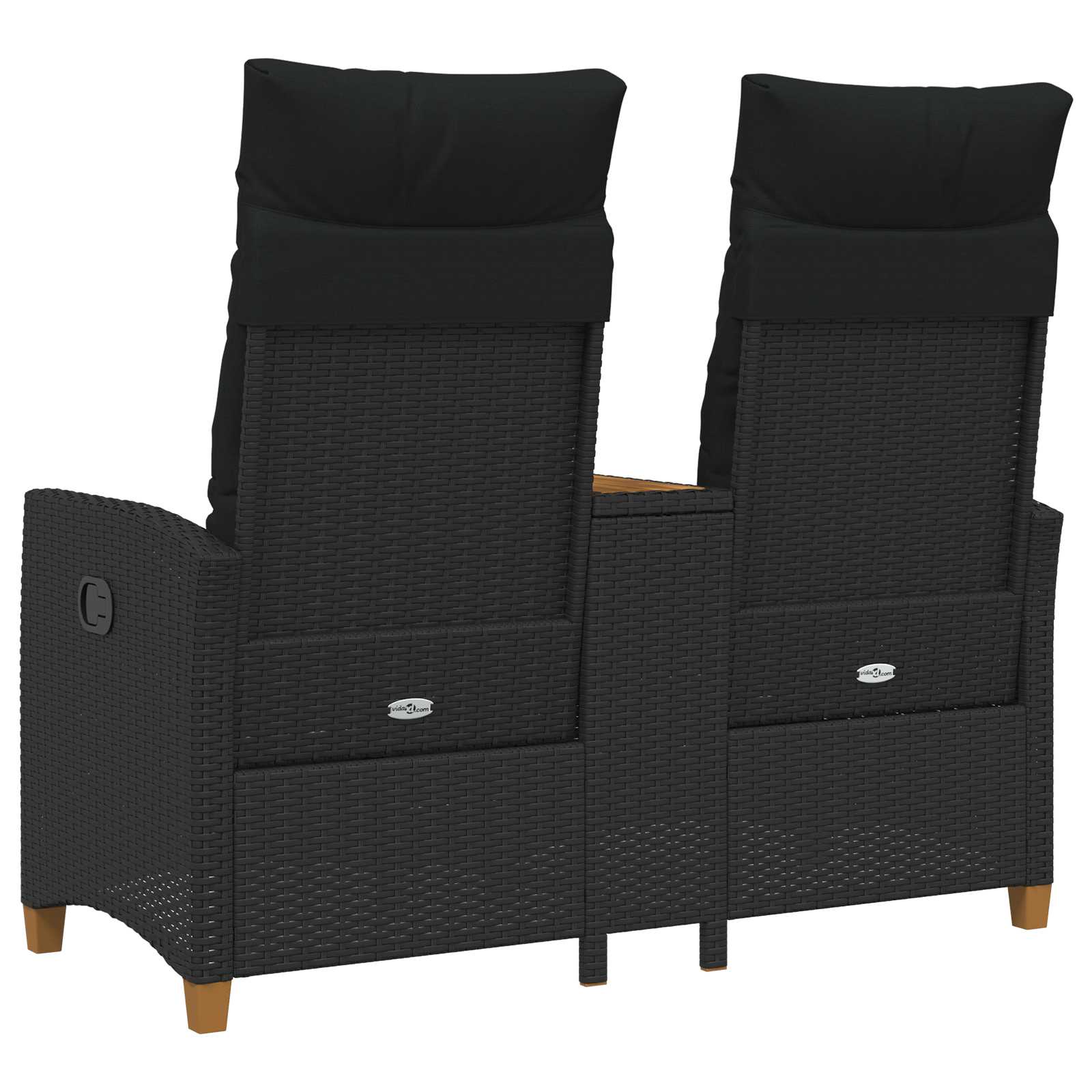 Rekreativna klupa s stolom Crna 126 x 65 x 112 cm poliratan