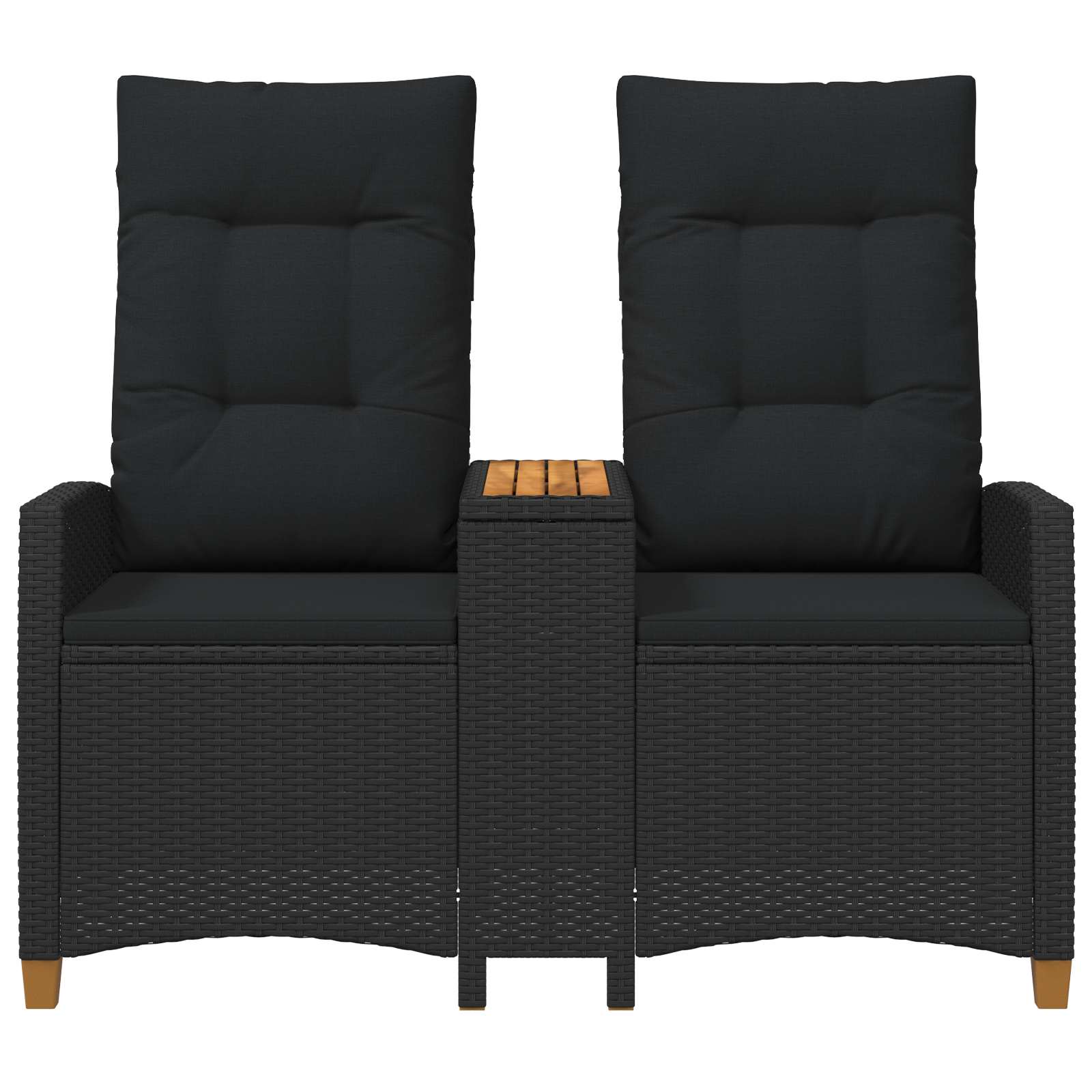 Rekreativna klupa s stolom Crna 126 x 65 x 112 cm poliratan