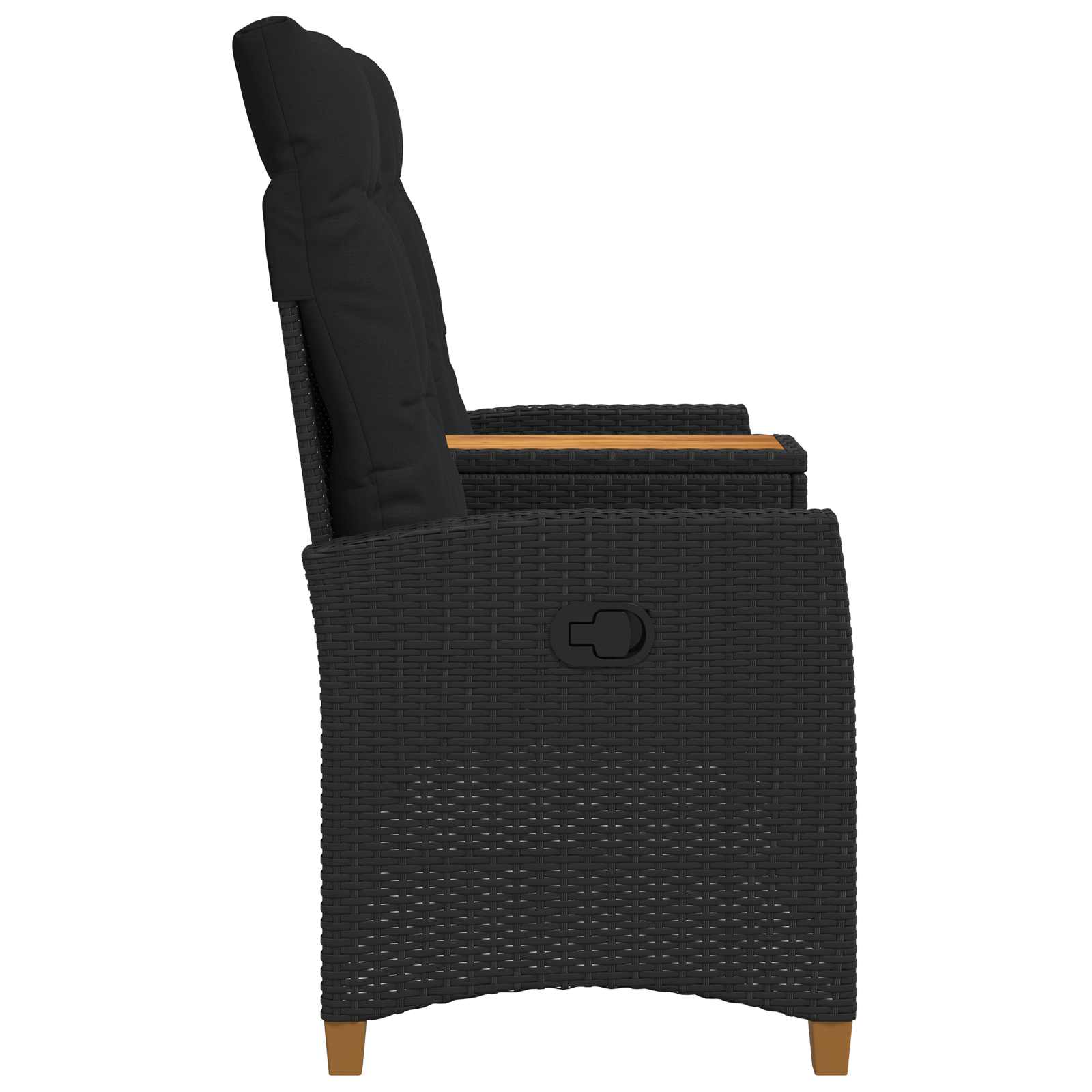 Rekreativna klupa s stolom Crna 126 x 65 x 112 cm poliratan
