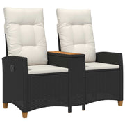 Rekreativna klupa s stolom Crna i krem-bijela 126 x 65 x 112 cm