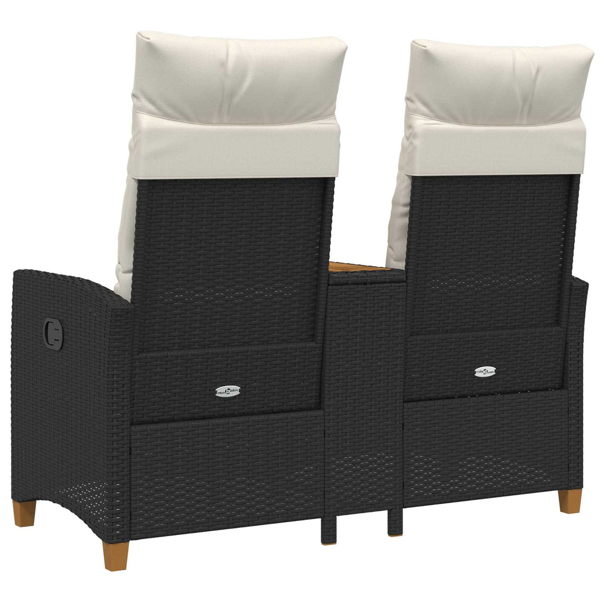 Rekreativna klupa s stolom Crna i krem-bijela 126 x 65 x 112 cm