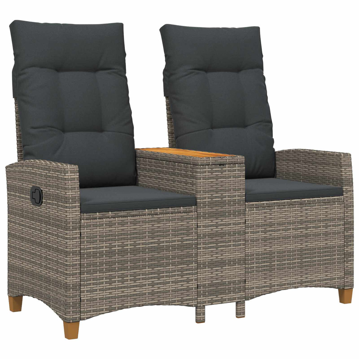Rekreativna klupa s stolom Siva i tamno siva 126 x 65 x 112 cm