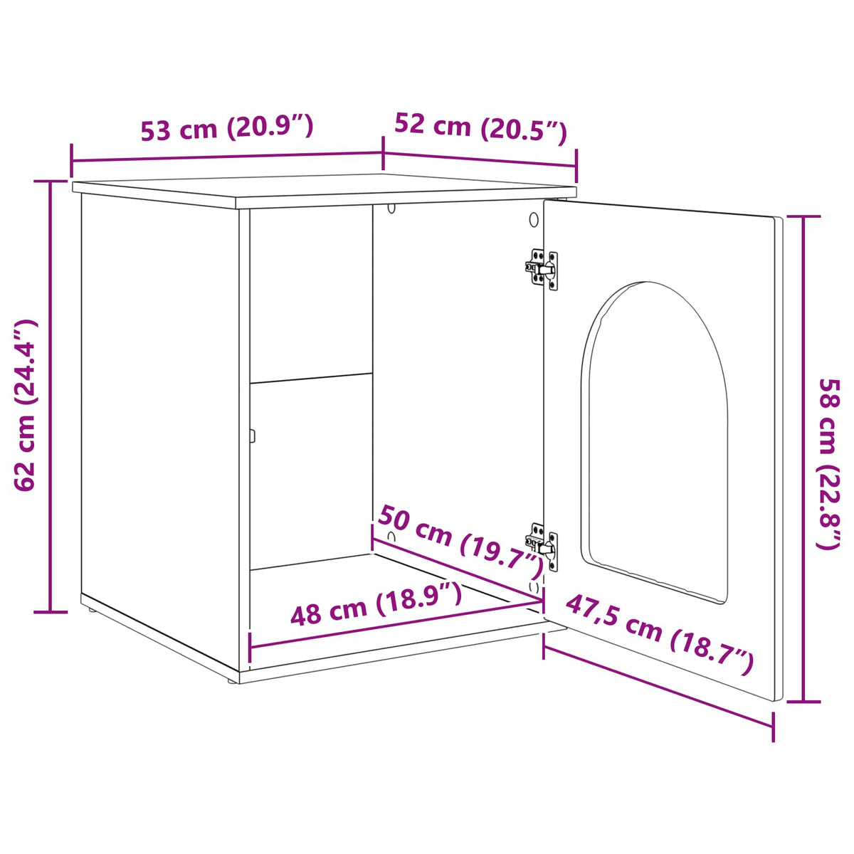 Mačja Kuća Crna 53 x 52 x 62 cm Konstruirano drvo