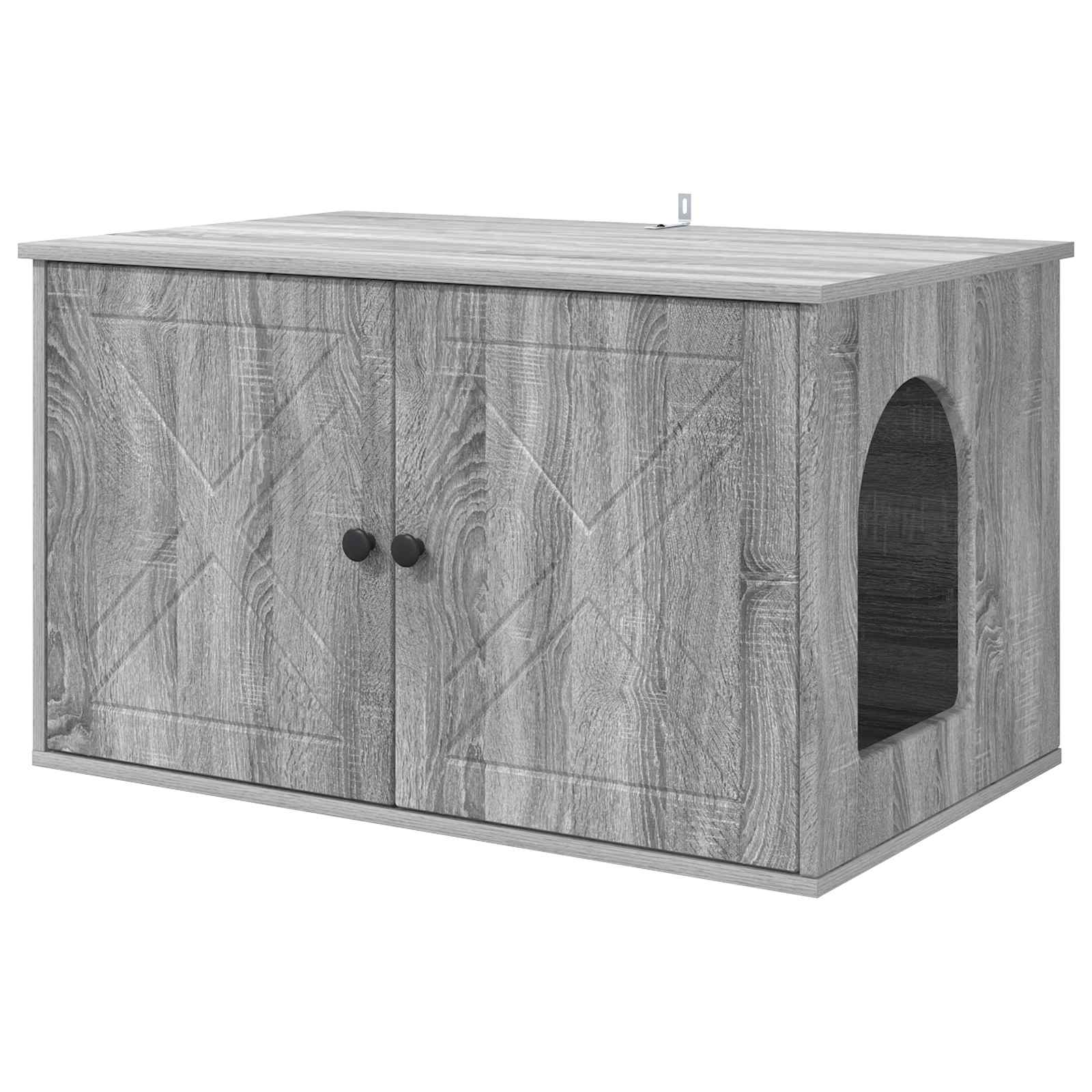 Mačja Kuća Siva Sonoma 85 x 55 x 50 cm Konstruirano drvo