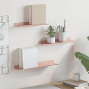 Lebdeća polica Zidne 3 pcs Ružičasta 40 x 9 x 2,5 cm Čelik