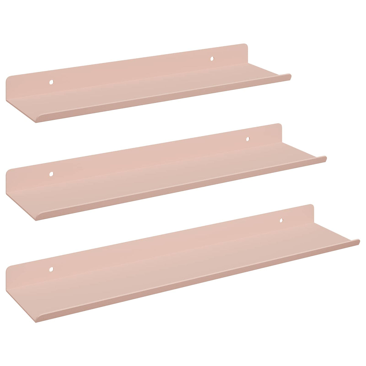 Lebdeća polica Zidne 3 pcs Ružičasta 40 x 9 x 2,5 cm Čelik