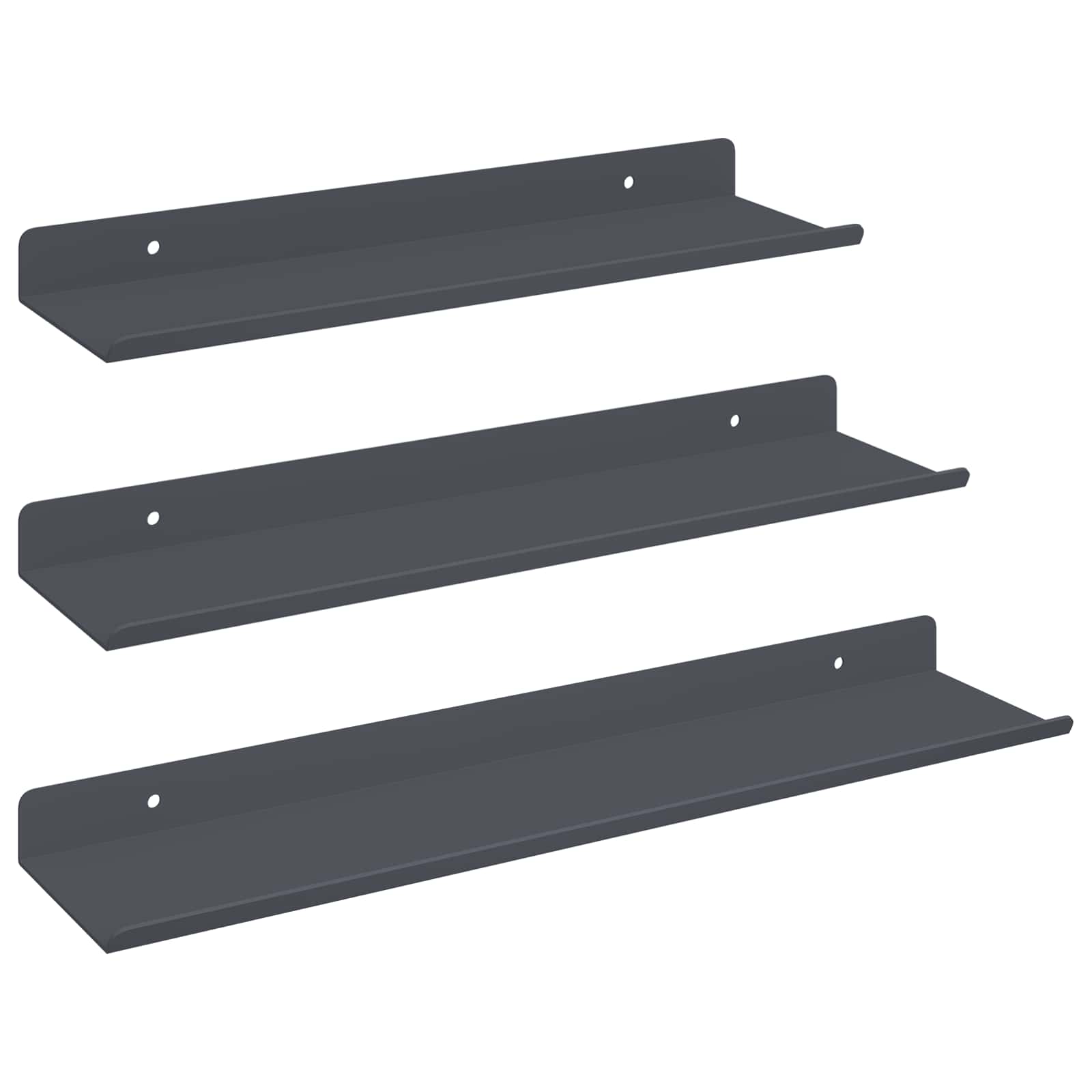 Lebdeća polica Zidne 3 pcs Antracit 40 x 9 x 2,5 cm Čelik