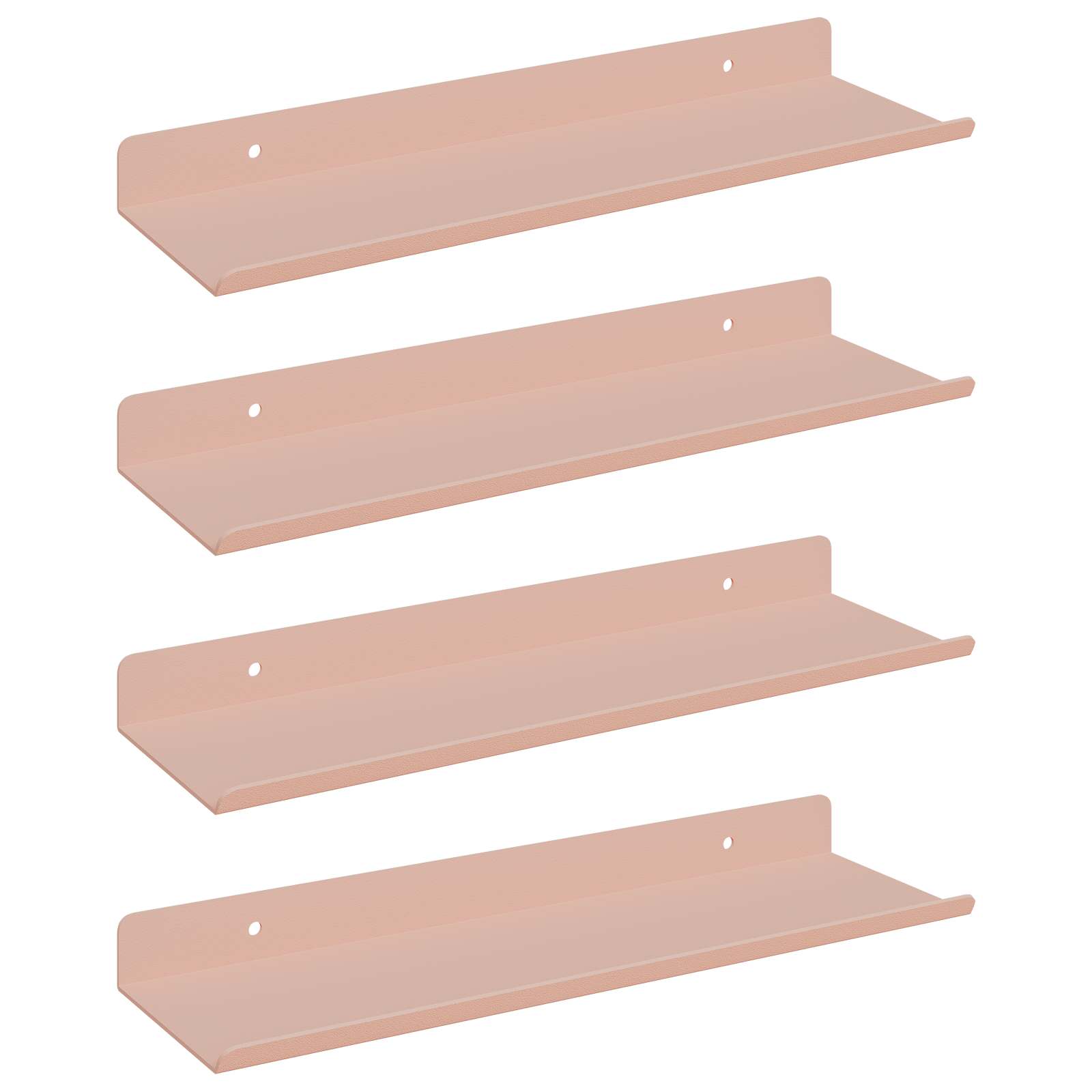 Lebdeća polica Zidne 4 pcs Ružičasta 30 x 9 x 2,5 cm Čelik