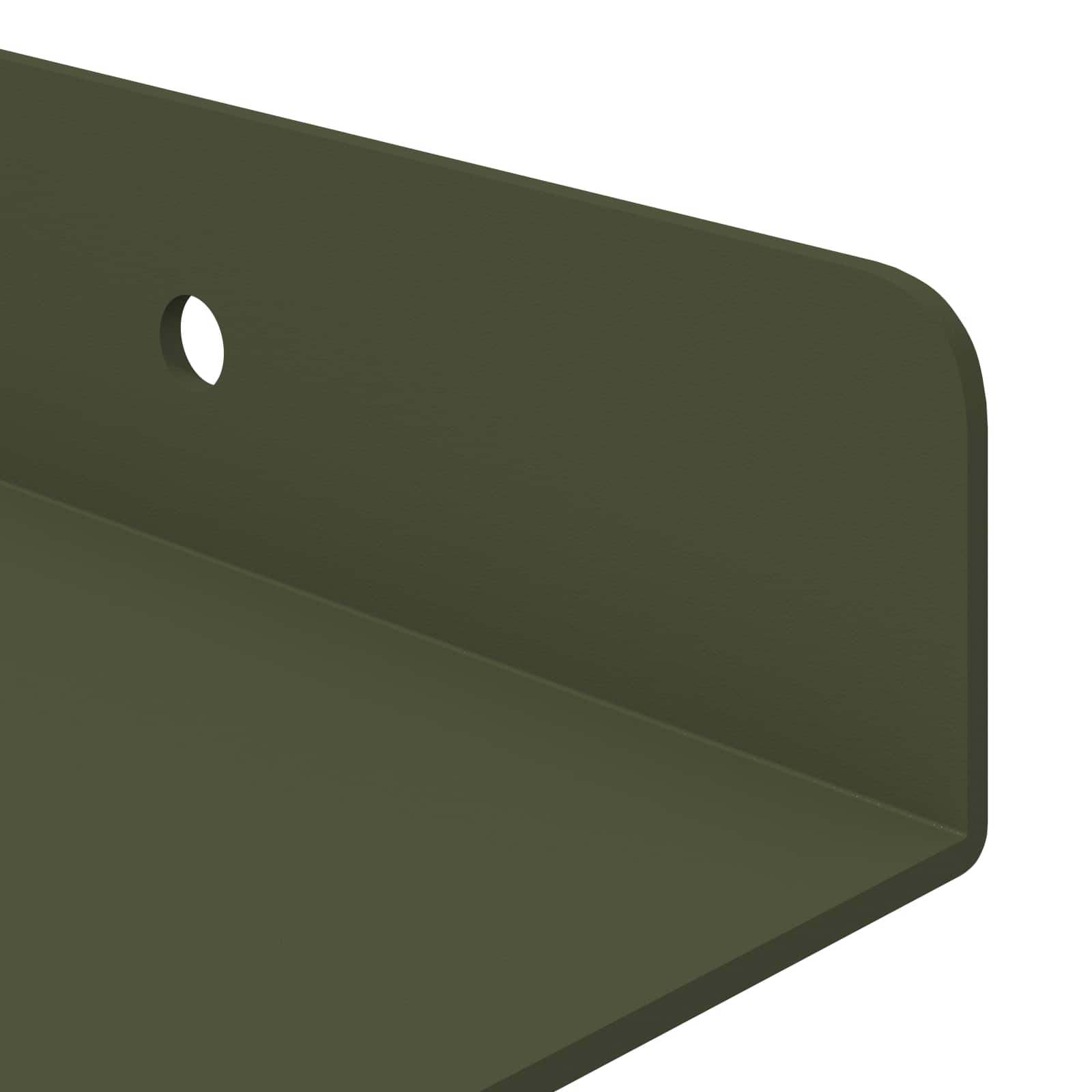 Lebdeća polica 2 pcs Maslinasto zelena 30 x 9 x 2,5 cm Čelik