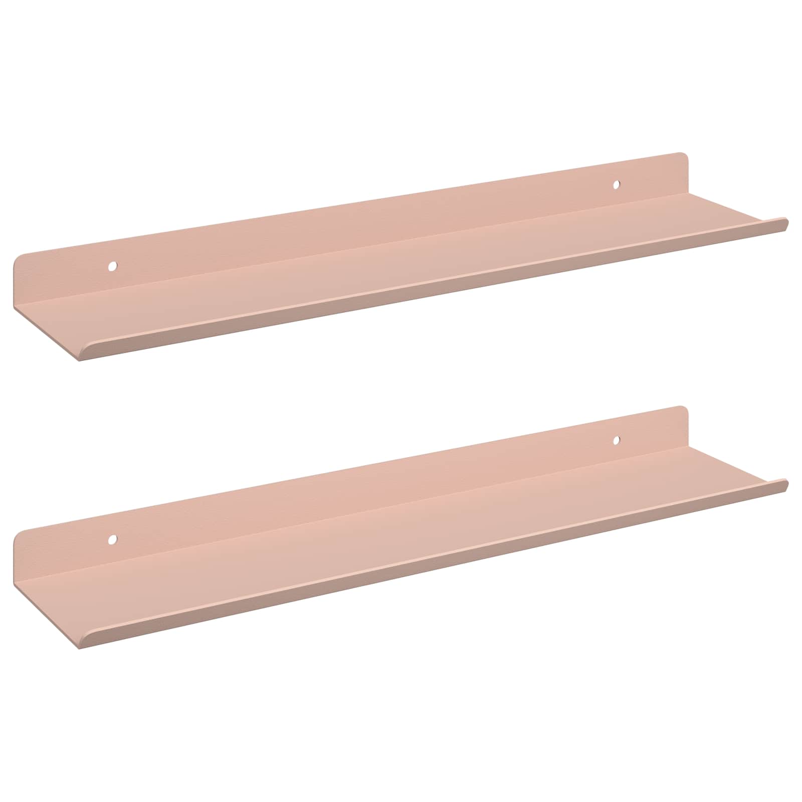 Lebdeća polica Zidne 2 pcs Ružičasta 40 x 8,5 x 2,5 cm Čelik