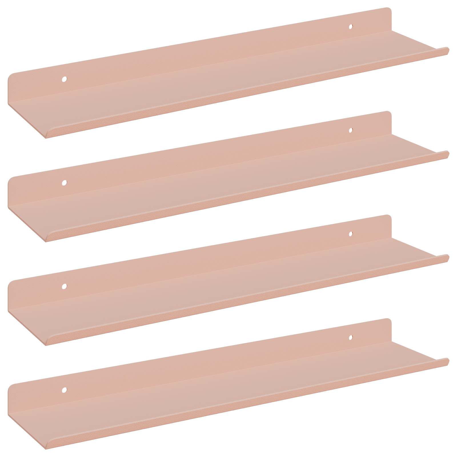 Lebdeća polica Zidne 4 pcs Ružičasta 40 x 8,5 x 2,5 cm Čelik