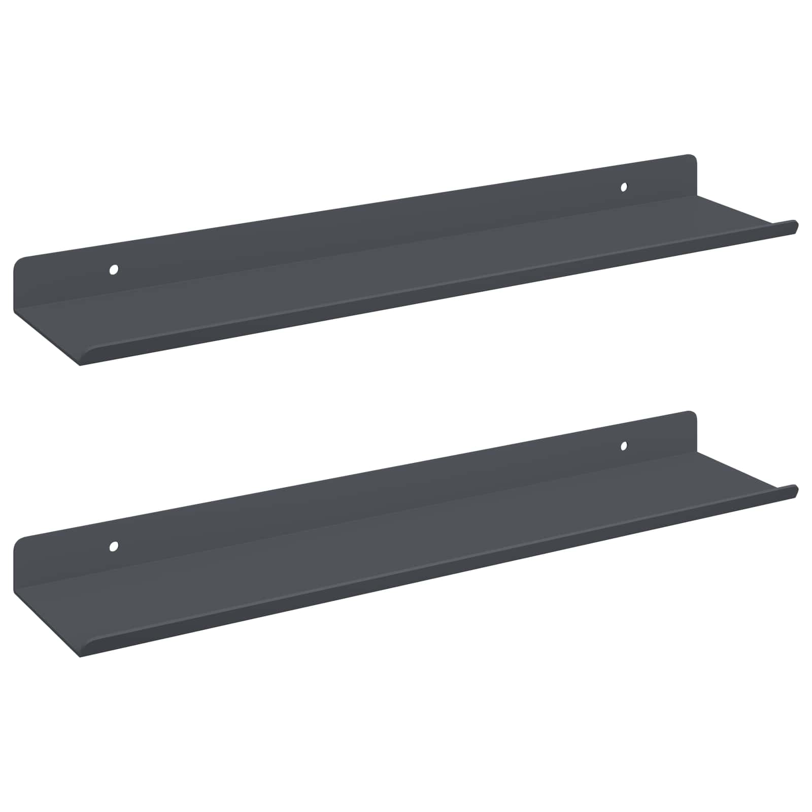 Lebdeća polica Zidne 2 pcs Antracit 40 x 8,5 x 2,5 cm Čelik