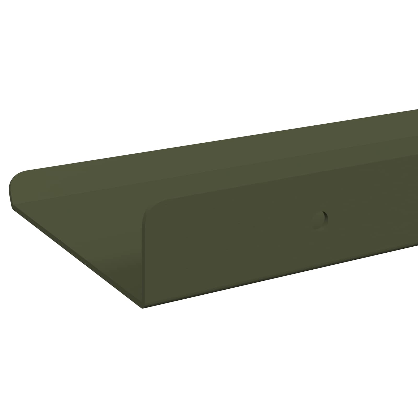 Lebdeća polica 2 pcs Maslinasto zelena 40 x 8,5 x 2,5 cm Čelik