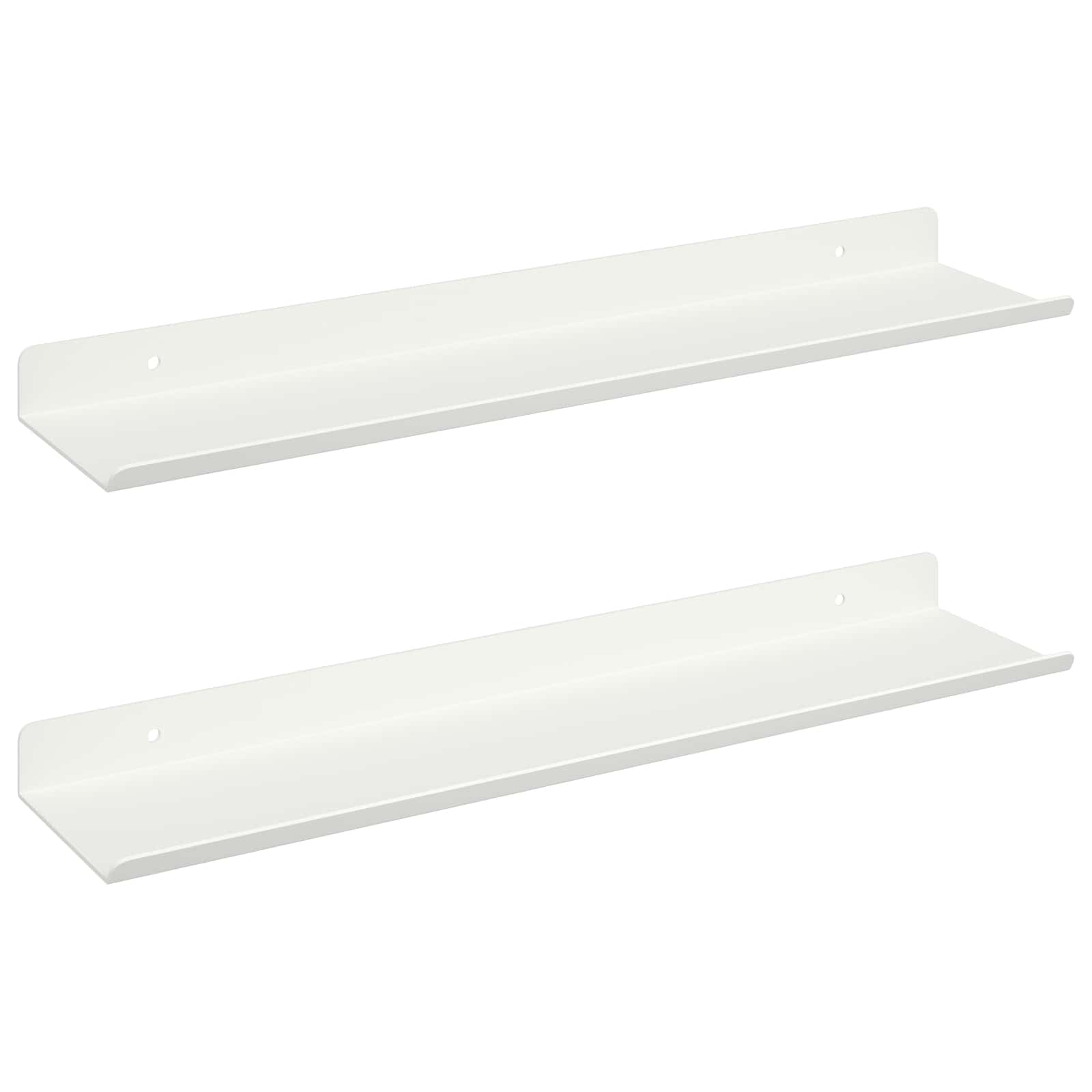Lebdeća polica Zidne 2 pcs Bijeli 40 x 8,5 x 2,5 cm Čelik