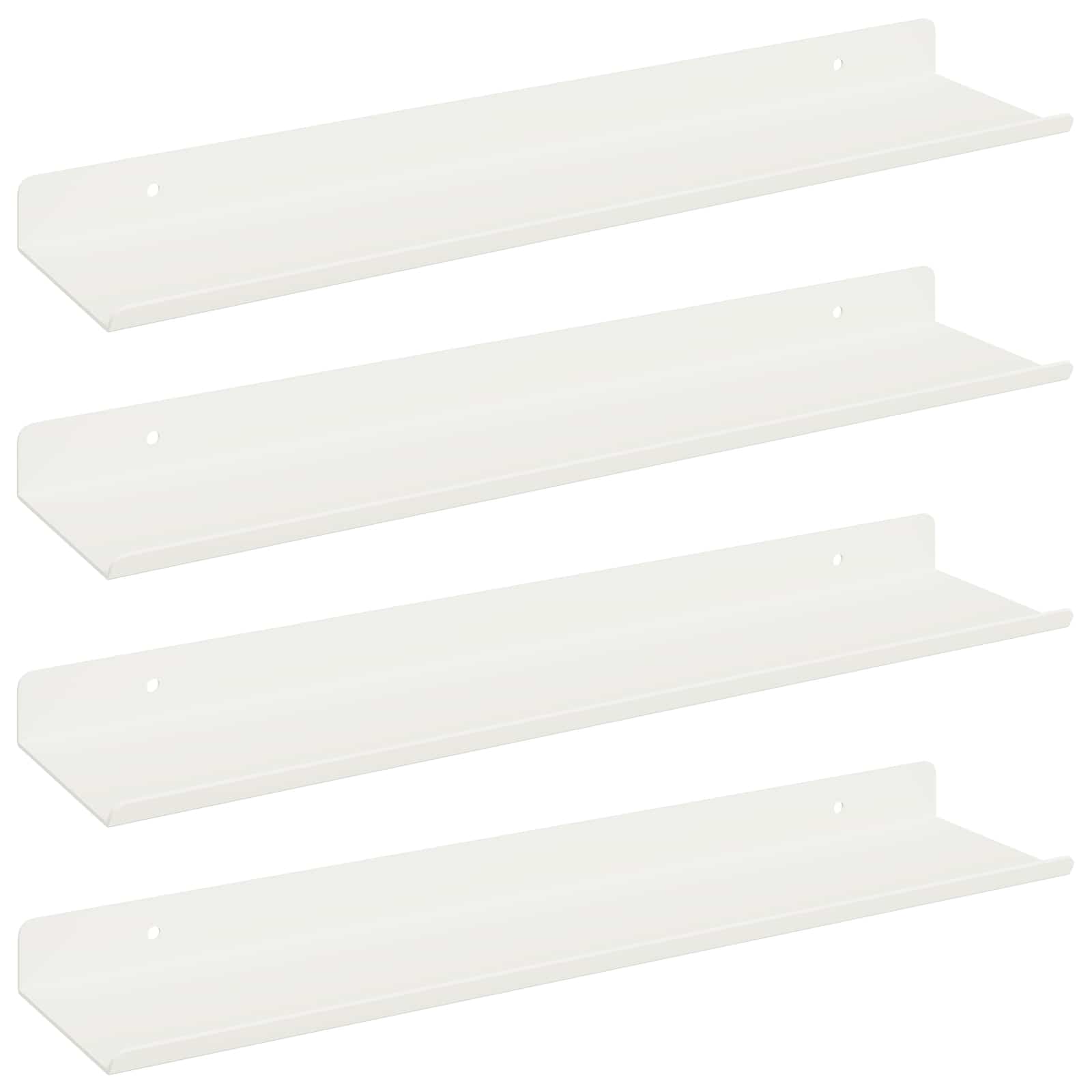 Lebdeća polica Zidne 4 pcs Bijeli 40 x 8,5 x 2,5 cm Čelik