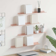 Lebdeća polica Zidne 4 pcs Ružičasta 60 x 8,5 x 2,5 cm Čelik