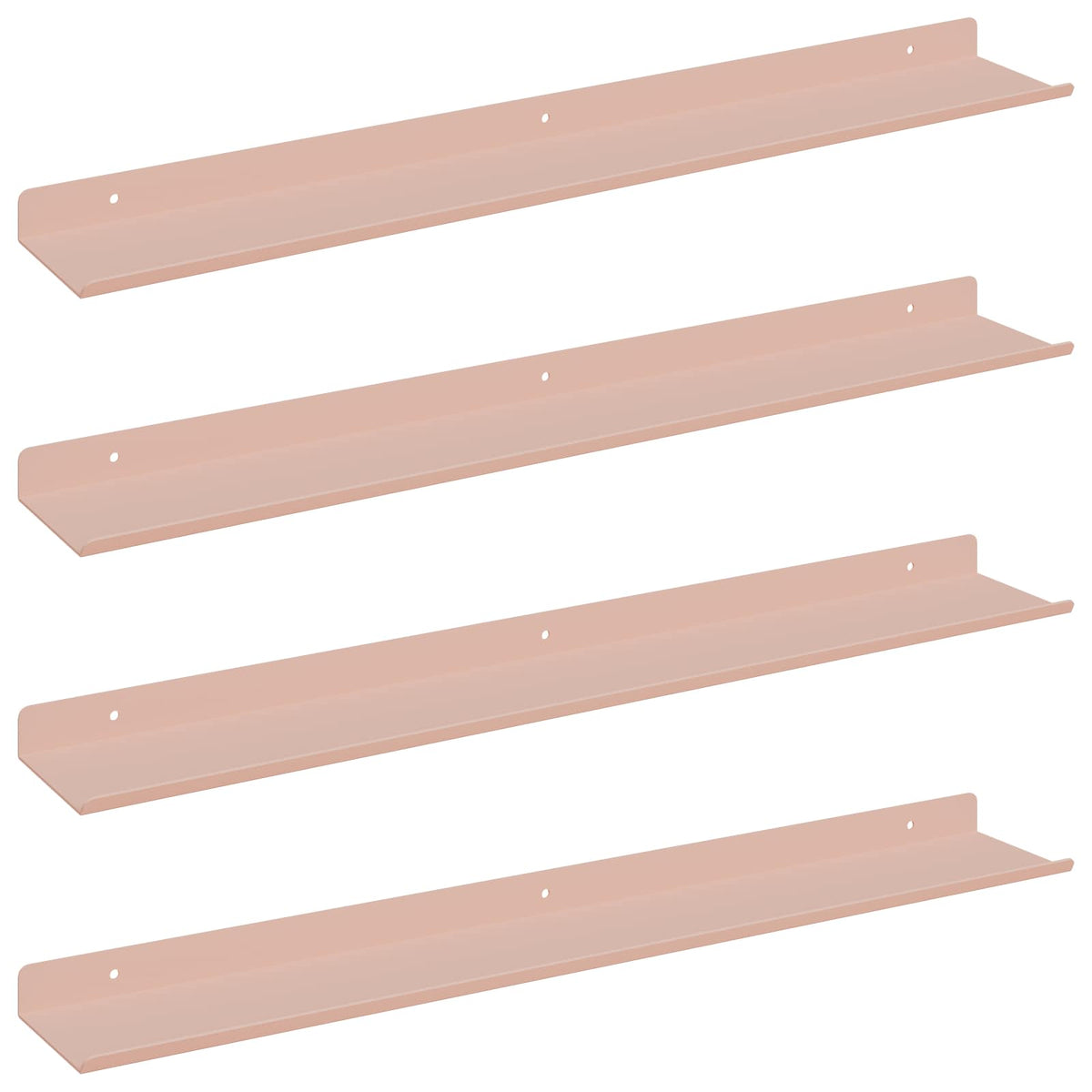 Lebdeća polica Zidne 4 pcs Ružičasta 60 x 8,5 x 2,5 cm Čelik