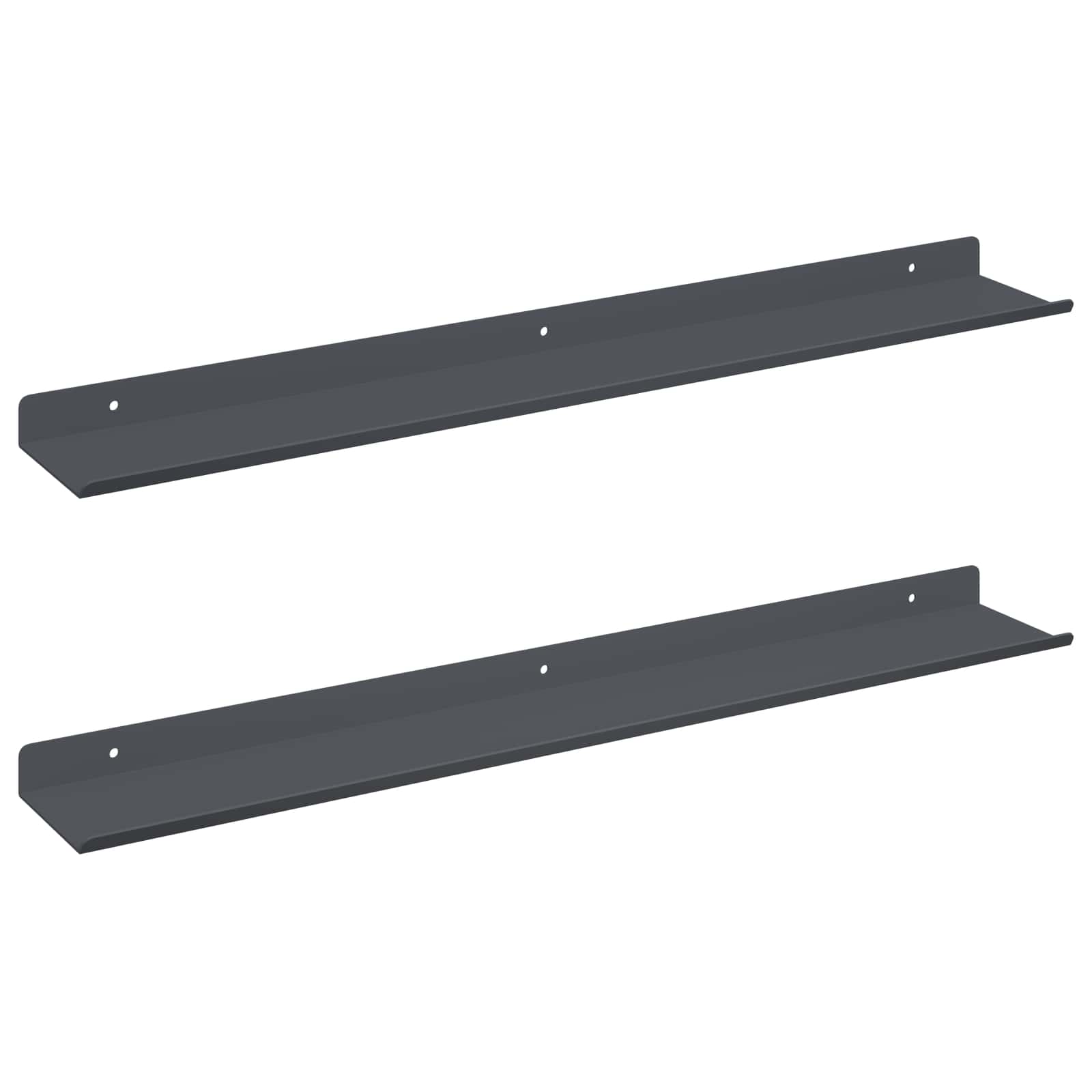 Lebdeća polica Zidne 2 pcs Antracit 60 x 8,5 x 2,5 cm Čelik