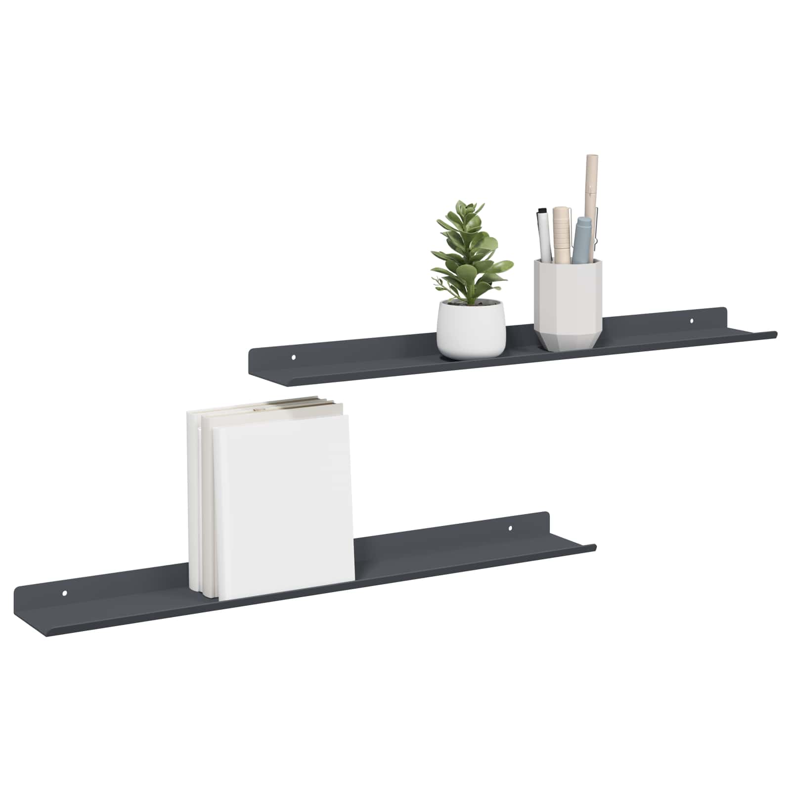 Lebdeća polica Zidne 2 pcs Antracit 60 x 8,5 x 2,5 cm Čelik