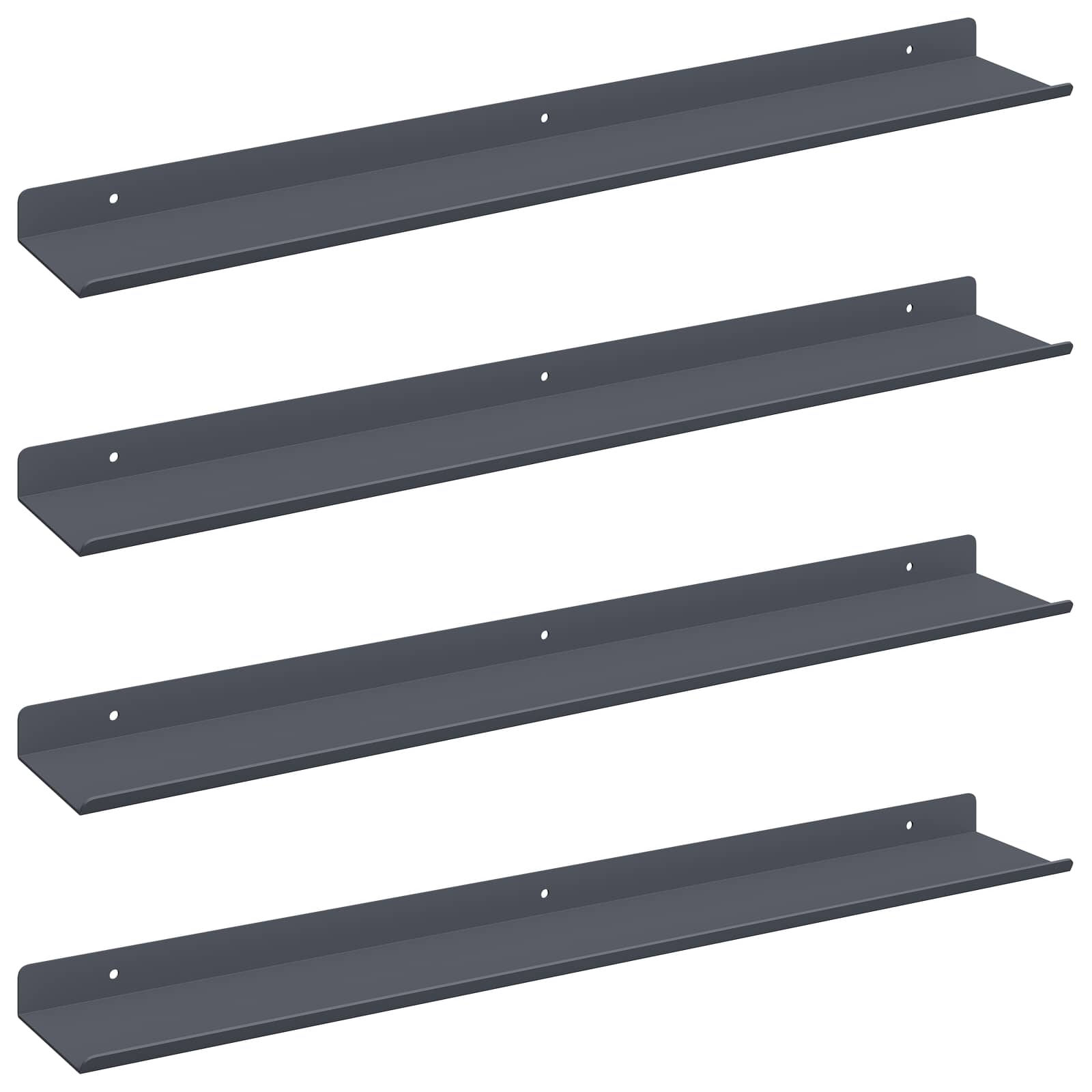 Lebdeća polica Zidne 4 pcs Antracit 60 x 8,5 x 2,5 cm Čelik