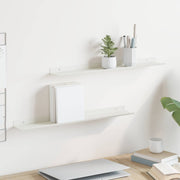 Lebdeća polica Zidne 2 pcs Bijeli 60 x 8,5 x 2,5 cm Čelik