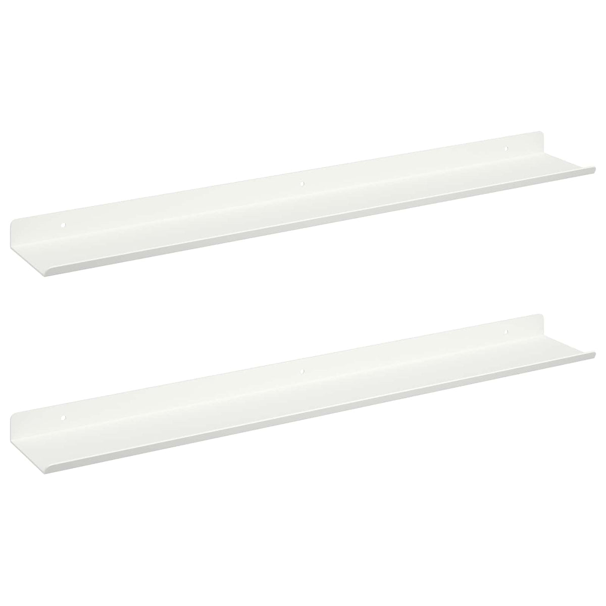 Lebdeća polica Zidne 2 pcs Bijeli 60 x 8,5 x 2,5 cm Čelik