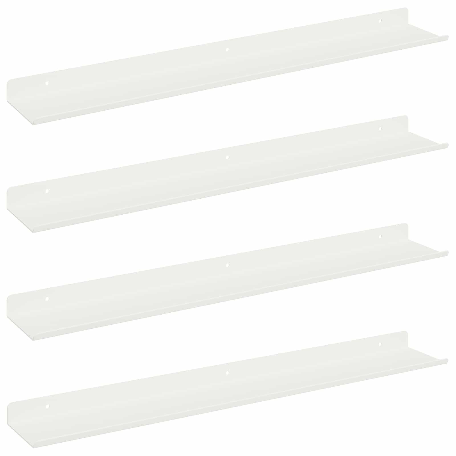 Lebdeća polica Zidne 4 pcs Bijeli 60 x 8,5 x 2,5 cm Čelik