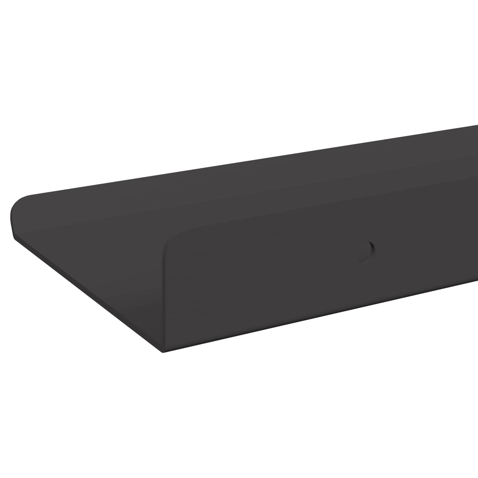 Lebdeća polica Zidne 4 pcs Crna 80 x 9 x 2,5 cm Čelik