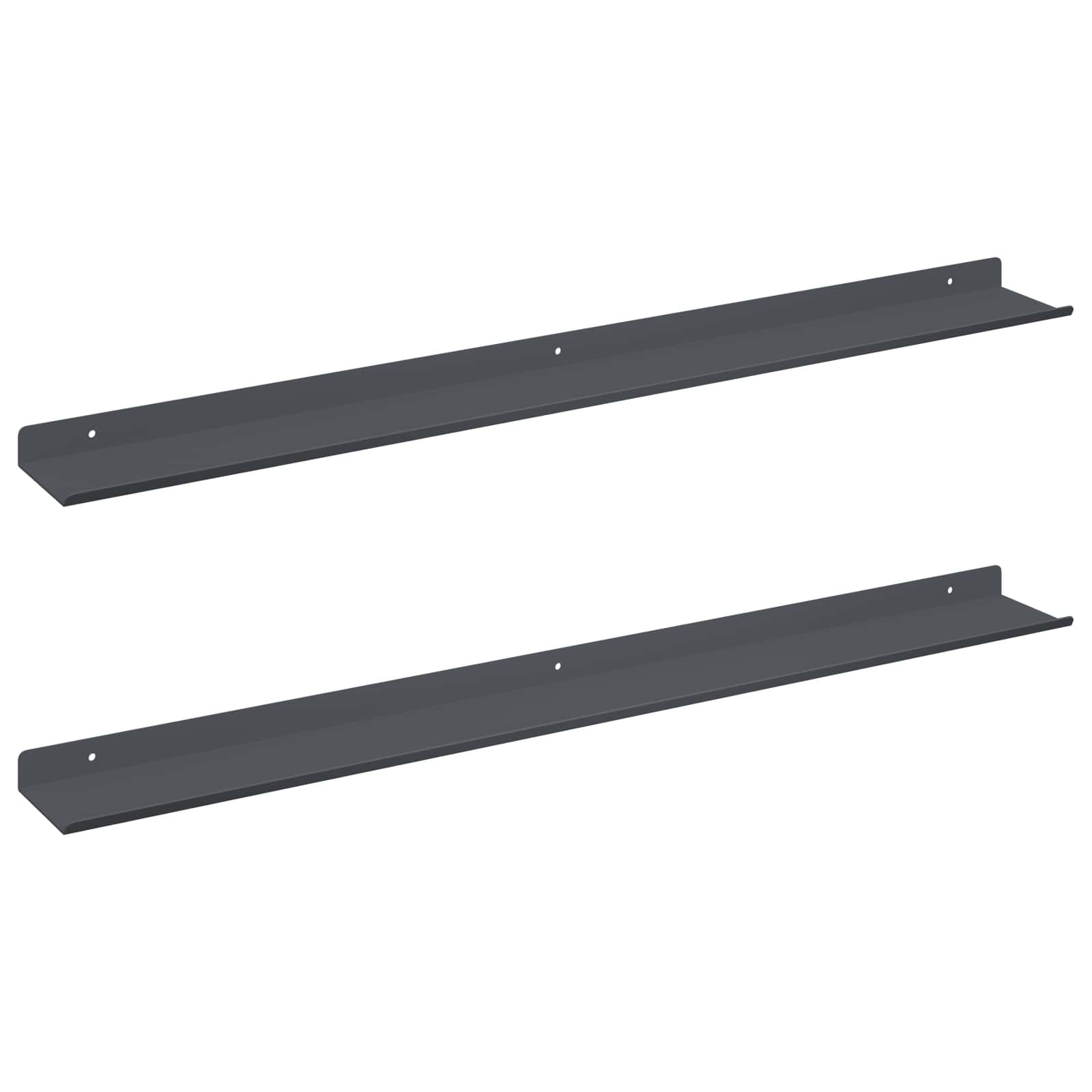Lebdeća polica Zidne 2 pcs Antracit 80 x 9 x 2,5 cm Čelik
