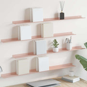 Lebdeća polica Zidne 4 pcs Ružičasta 100 x 9 x 2,5 cm Čelik