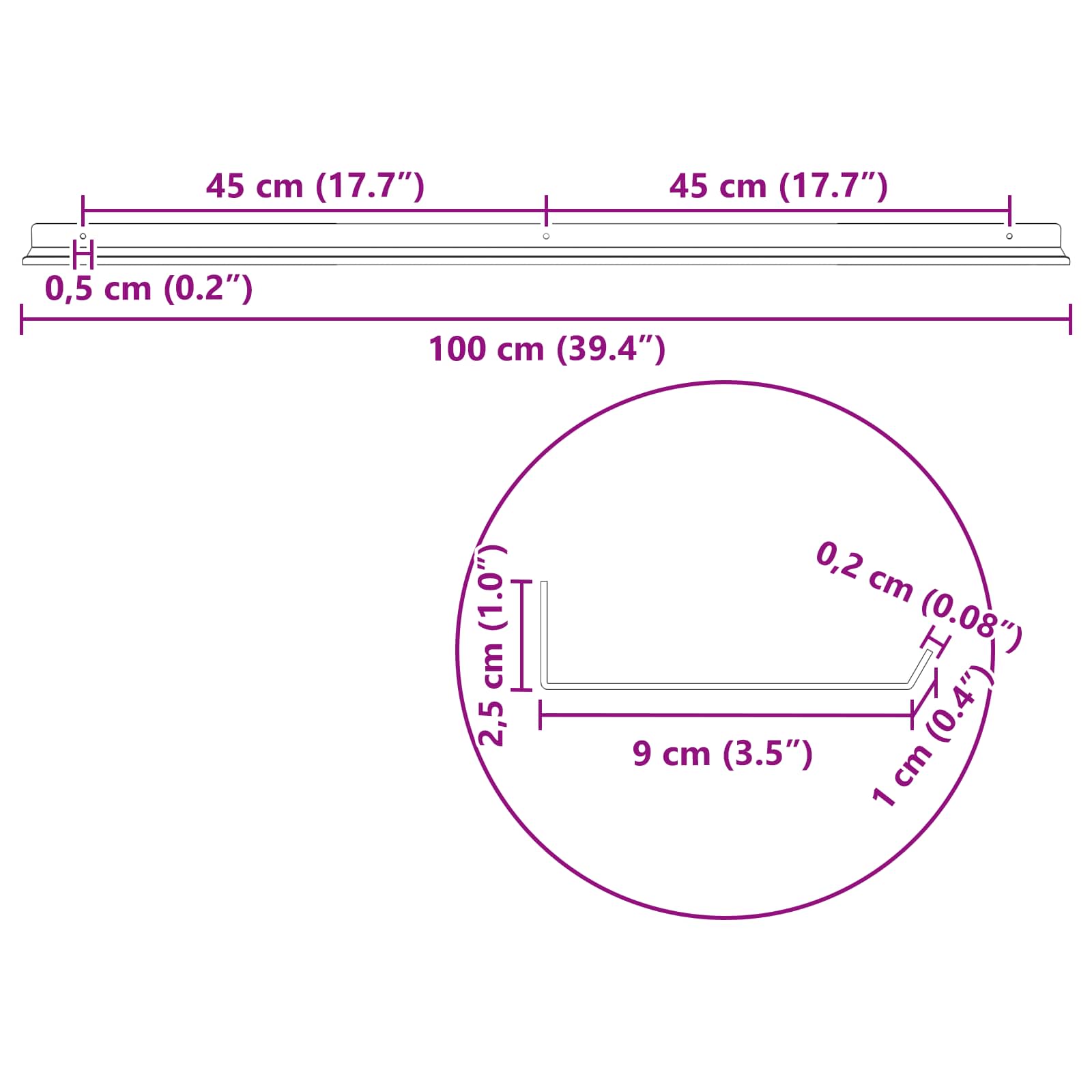 Lebdeća polica Zidne 4 pcs Žuta 100 x 9 x 2,5 cm Čelik
