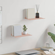 Lebdeća polica Zidne 2 pcs Ružičasta 30 x 18 x 2,5 cm Čelik