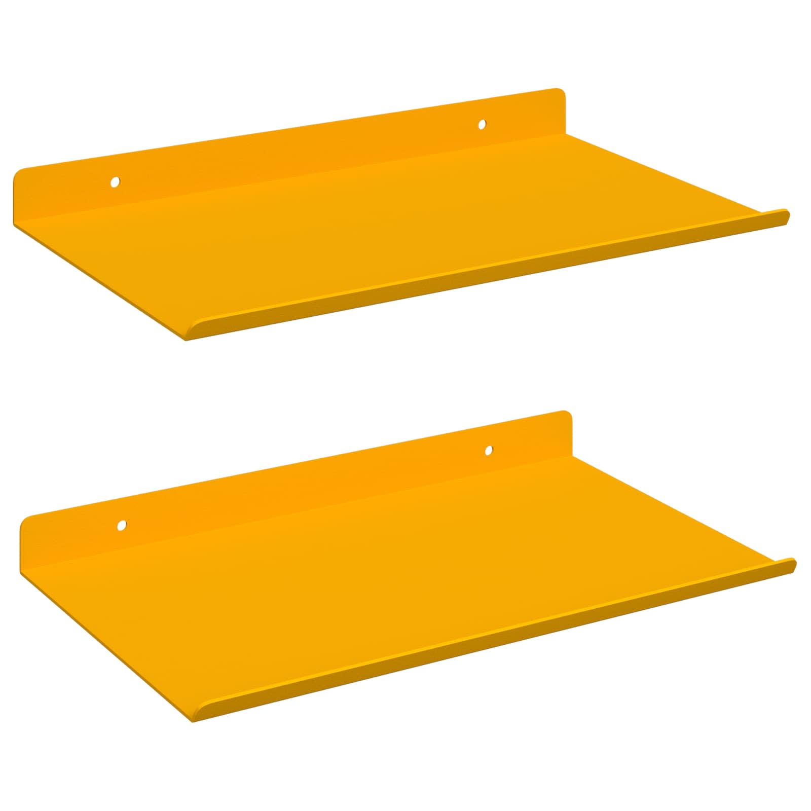 Lebdeća polica Zidne 2 pcs Žuta 30 x 18 x 2,5 cm Čelik