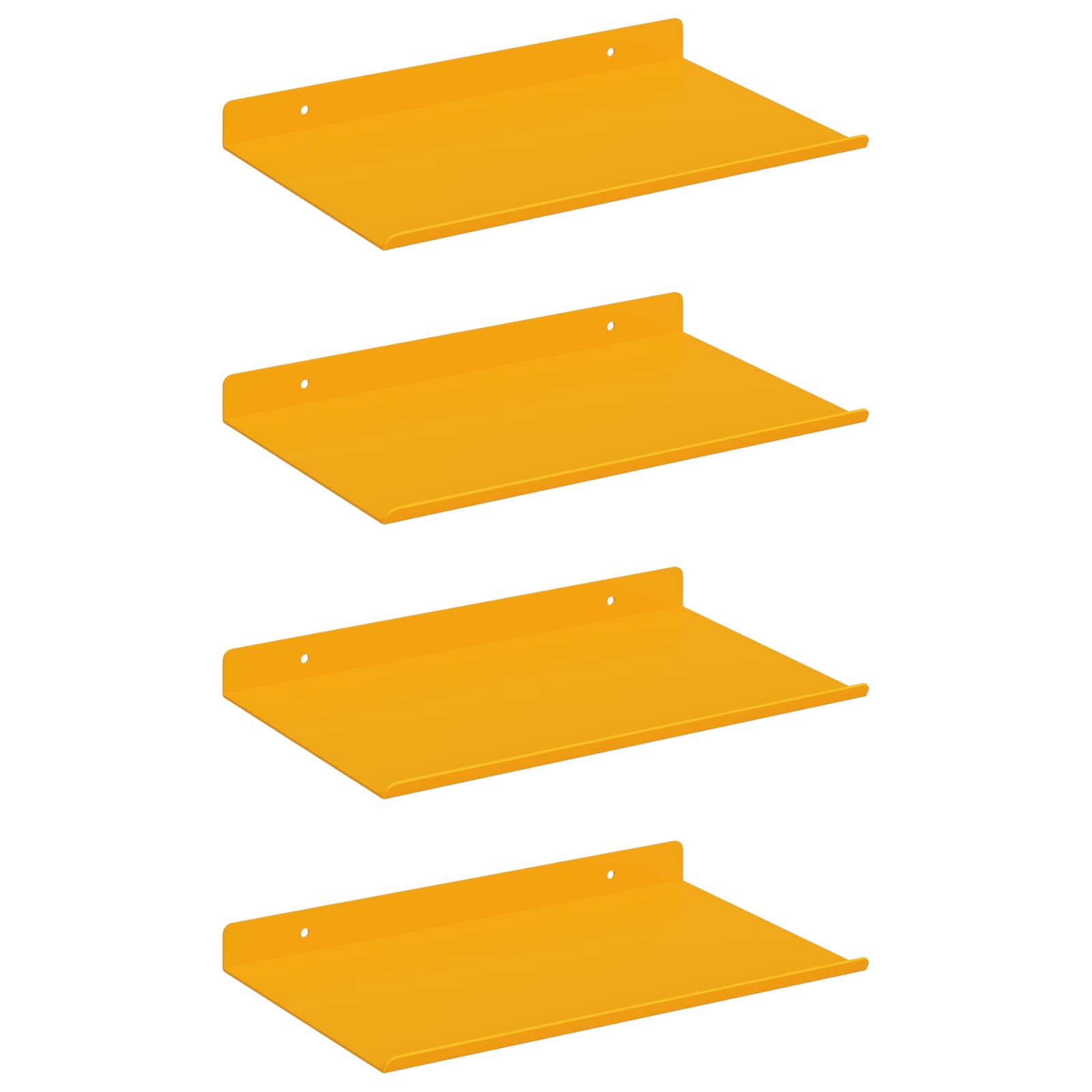 Lebdeća polica Zidne 4 pcs Žuta 30 x 18 x 2,5 cm Čelik