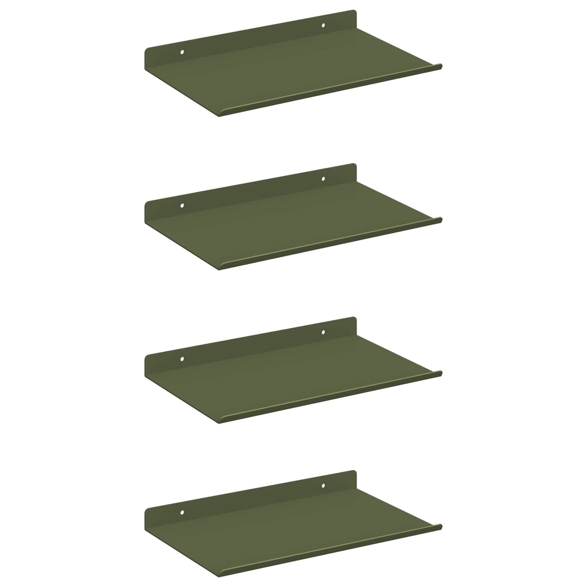 Lebdeća polica 4 pcs Maslinasto zelena 30 x 18 x 2,5 cm Čelik