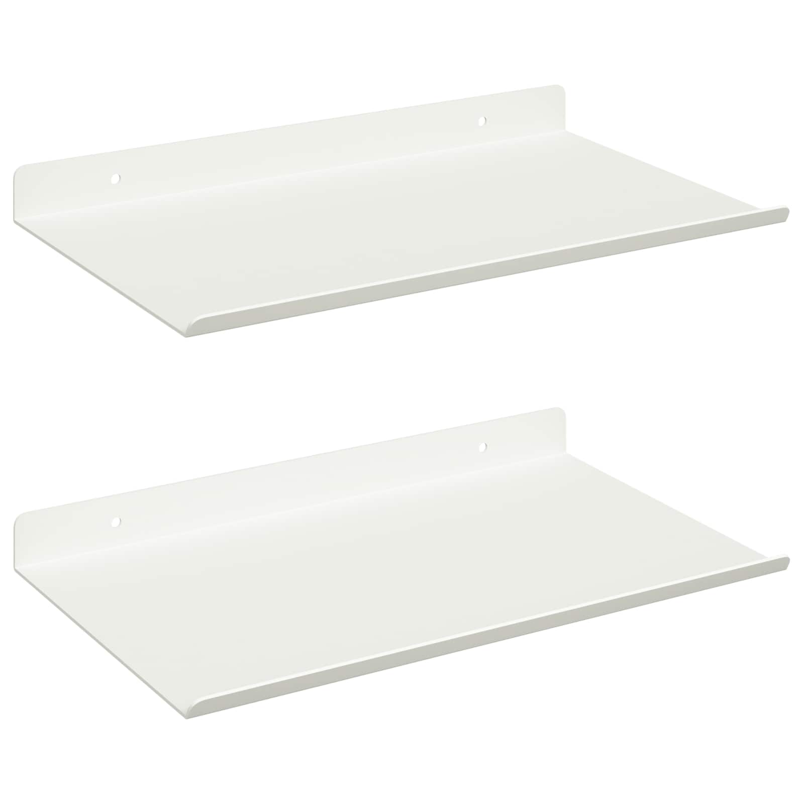 Lebdeća polica Zidne 2 pcs Bijeli 30 x 18 x 2,5 cm Čelik