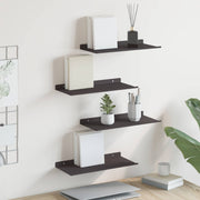 Lebdeća polica Zidne 4 pcs Crna 40 x 18 x 2,5 cm Čelik