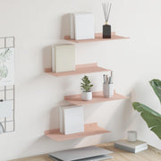 Lebdeća polica Zidne 4 pcs Ružičasta 40 x 18 x 2,5 cm Čelik