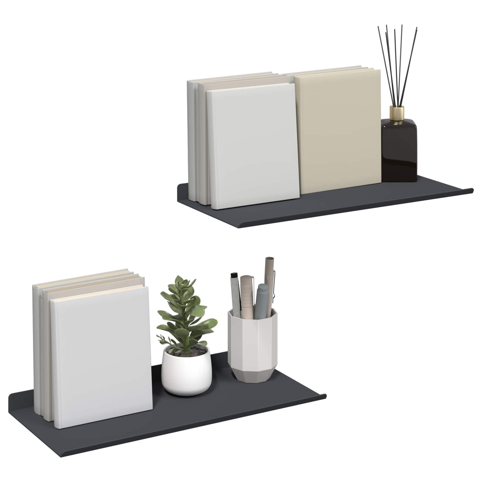 Lebdeća polica Zidne 2 pcs Antracit 40 x 18 x 2,5 cm Čelik
