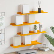 Lebdeća polica Zidne 4 pcs Žuta 60 x 18 x 2,5 cm Čelik