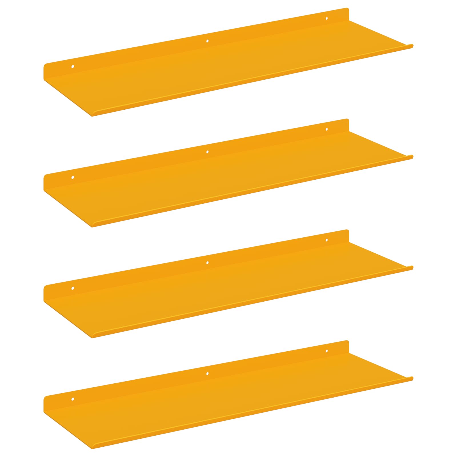 Lebdeća polica Zidne 4 pcs Žuta 60 x 18 x 2,5 cm Čelik