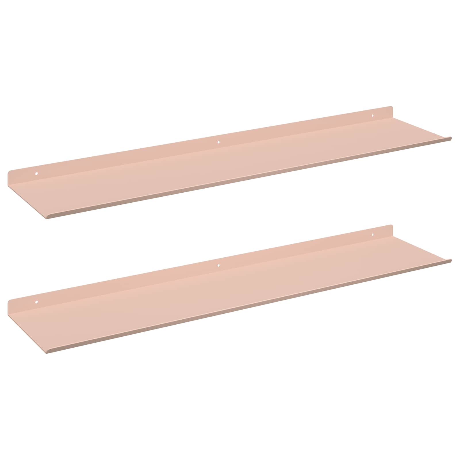 Lebdeća polica Zidne 2 pcs Ružičasta 80 x 18 x 2,5 cm Čelik