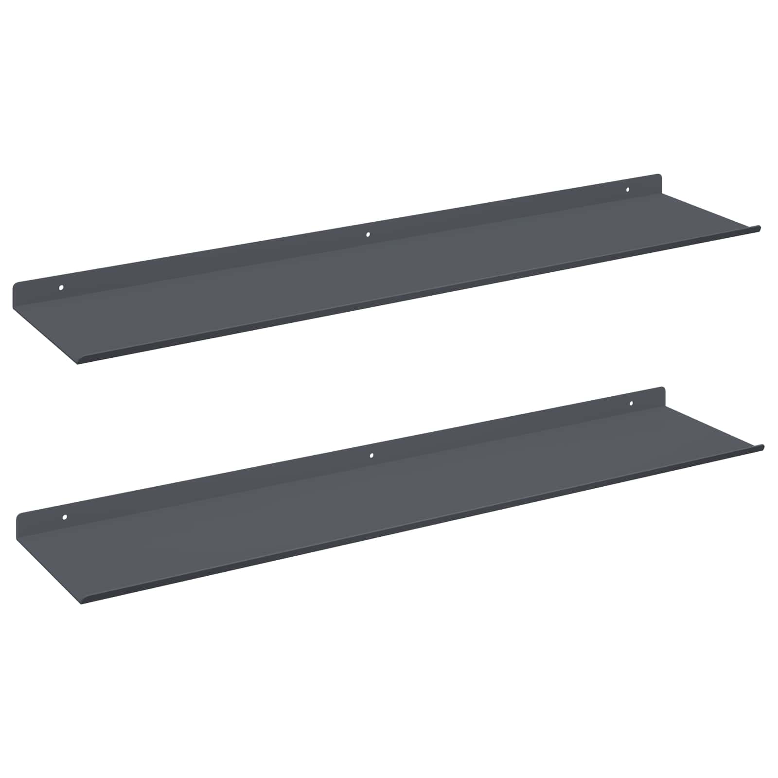 Lebdeća polica Zidne 2 pcs Antracit 80 x 18 x 2,5 cm Čelik