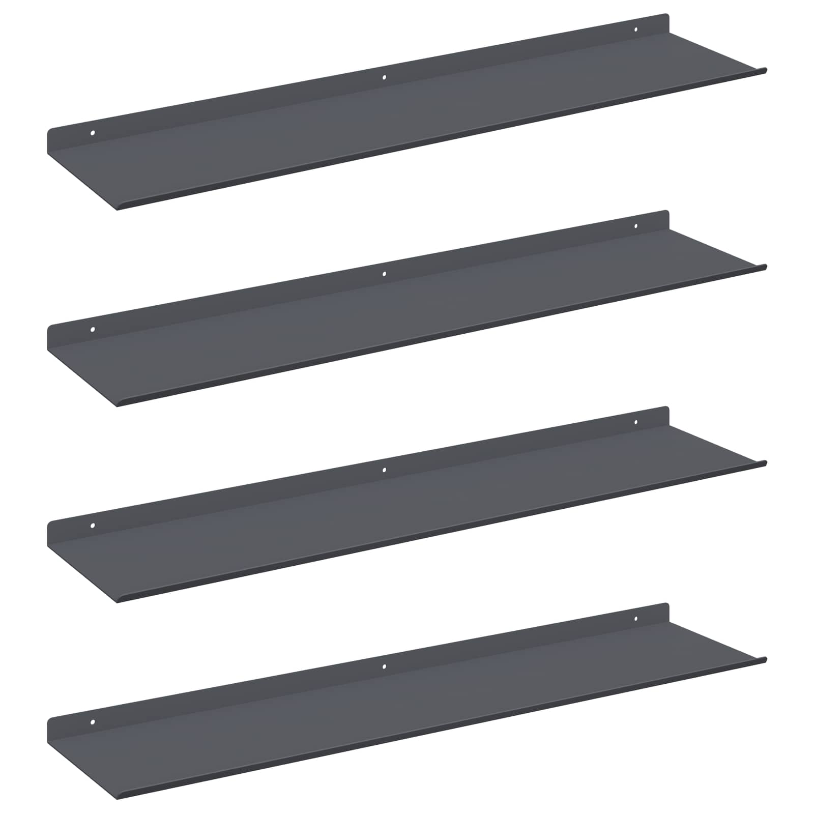Lebdeća polica Zidne 4 pcs Antracit 80 x 18 x 2,5 cm Čelik