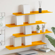 Lebdeća polica Zidne 4 pcs Žuta 80 x 18 x 2,5 cm Čelik
